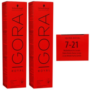 Schwarzkopf Igora Royal 2 x 60 ml 7-21 mittelblond asch cendre Haarfarbe Cremefarbe