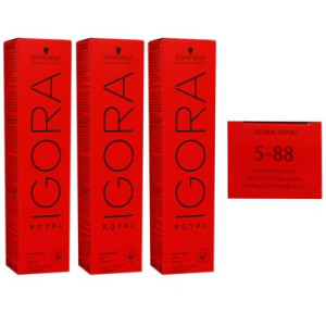 Schwarzkopf Igora Royal 3 x 60 ml 5-88 hellbraun rot extra Haarfarbe Cremefarbe