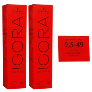 Schwarzkopf Igora Royal 2 x 60 ml 9,5-49 platinblond beige violett Haarfarbe Cremefarbe