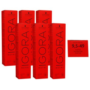 Schwarzkopf Igora Royal 6 x 60 ml 9,5-49 platinblond beige violett Haarfarbe Cremefarbe