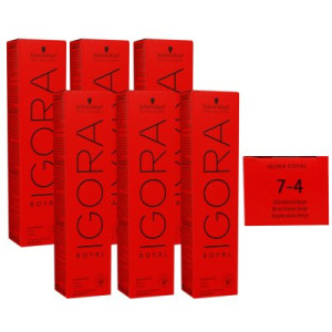 Schwarzkopf Igora Royal 6 x 60 ml 7-4 mittelblond beige Haarfarbe Cremefarbe