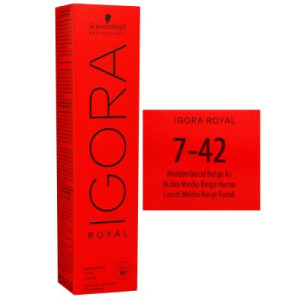 Schwarzkopf Igora Royal 60 ml 7-42 mittelblond asch beige Haarfarbe Cremefarbe