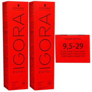 Schwarzkopf Igora Royal 2 x 60 ml 9,5-29 extra hellblond pastell lavendel Haarfarbe Cremefarbe