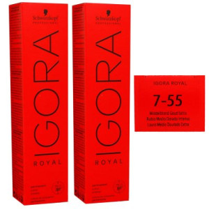 Schwarzkopf Igora Royal 2 x 60 ml 7-55 mittelblond gold extra Haarfarbe Cremefarbe