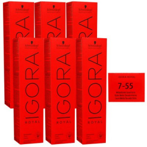 Schwarzkopf Igora Royal 6 x 60 ml 7-55 mittelblond gold extra Haarfarbe Cremefarbe