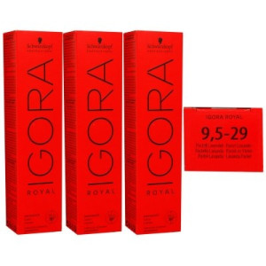 Schwarzkopf Igora Royal 3 x 60 ml 9,5-29 extra hellblond pastell lavendel Haarfarbe Cremefarbe