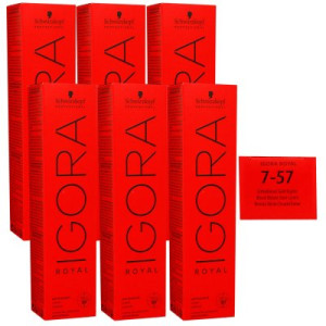 Schwarzkopf Igora Royal 6 x 60 ml 7-57 mittelblond gold kupfer Haarfarbe Cremefarbe