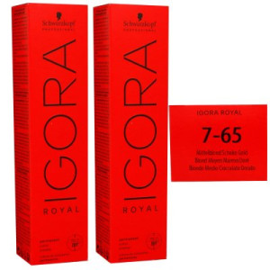 Schwarzkopf Igora Royal 2 x 60 ml 7-65 mittelblond schoko gold Haarfarbe Cremefarbe
