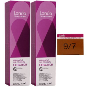 Londa Professional permanente Cremehaarfarbe Extra Rich 2 x 60 ml 9/7 lichtblond braun