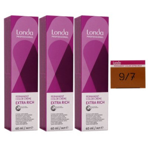Londa Professional permanente Cremehaarfarbe Extra Rich 3 x 60 ml 9/7 lichtblond braun