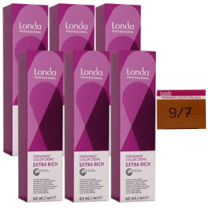 Londa Professional permanente Cremehaarfarbe Extra Rich 6 x 60 ml 9/7 lichtblond braun