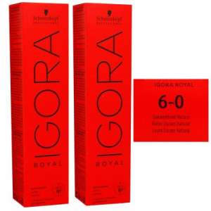 Schwarzkopf Igora Royal 2 x 60 ml 6-0 dunkelblond Haarfarbe Cremefarbe