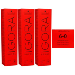 Schwarzkopf Igora Royal 3 x 60 ml 6-0 dunkelblond Haarfarbe Cremefarbe