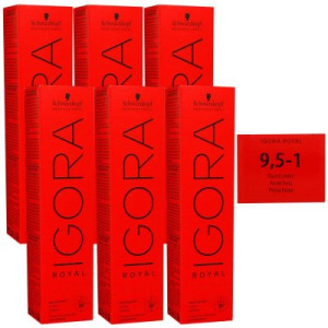 Schwarzkopf Igora Royal 6 x 60 ml 9,5-1 platinblond cendre Haarfarbe Cremefarbe