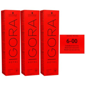 Schwarzkopf Igora Royal 3 x 60 ml 6-00 dunkelblond natur extra Haarfarbe Cremefarbe