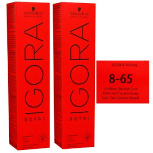 Schwarzkopf Igora Royal 2 x 60 ml 8-65 hellblond schoko gold Haarfarbe Cremefarbe
