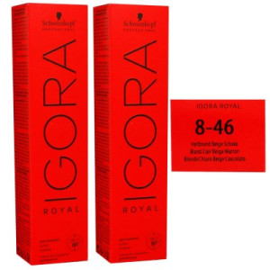 Schwarzkopf Igora Royal 2 x 60 ml 8-46 hellblond beige schoko Haarfarbe Cremefarbe