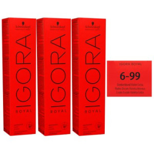 Schwarzkopf Igora Royal 3 x 60 ml 6-99 dunkelblond violett extra Haarfarbe Cremefarbe