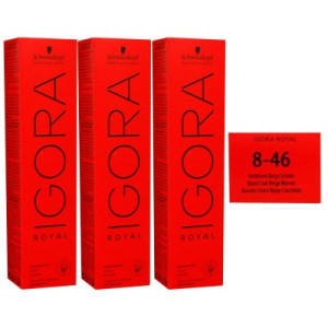 Schwarzkopf Igora Royal 3 x 60 ml 8-46 hellblond beige schoko Haarfarbe Cremefarbe