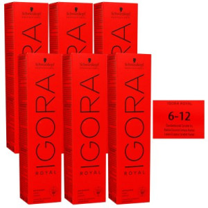 Schwarzkopf Igora Royal 6 x 60 ml 6-12 dunkelblond cendre asch Haarfarbe Cremefarbe