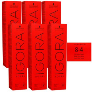 Schwarzkopf Igora Royal 6 x 60 ml 8-4 hellblond beige Haarfarbe Cremefarbe