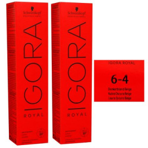 Schwarzkopf Igora Royal 2 x 60 ml 6-4 dunkelblond schoko Haarfarbe Cremefarbe