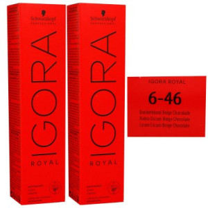 Schwarzkopf Igora Royal 2 x 60 ml 6-46 dunkelblond beige schoko Haarfarbe Cremefarbe
