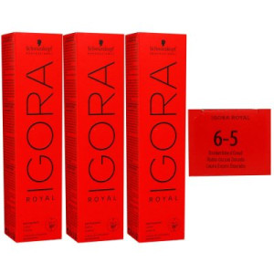 Schwarzkopf Igora Royal 3 x 60 ml 6-5 dunkelblond gold Haarfarbe Cremefarbe