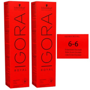 Schwarzkopf Igora Royal 2 x 60 ml 6-6 dunkelblond schoko Haarfarbe Cremefarbe