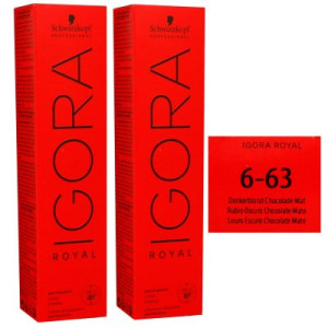Schwarzkopf Igora Royal 2 x 60 ml 6-63 dunkelblond schoko matt Haarfarbe Cremefarbe