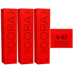 Schwarzkopf Igora Royal 3 x 60 ml 6-63 dunkelblond schoko matt Haarfarbe Cremefarbe