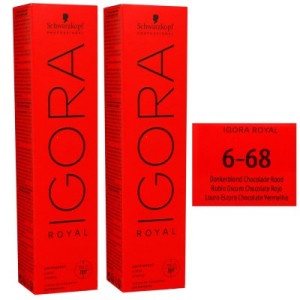 Schwarzkopf Igora Royal 2 x 60 ml 6-68 dunkelblond schoko rot Haarfarbe Cremefarbe