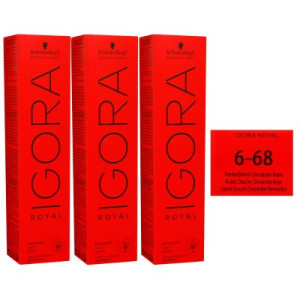 Schwarzkopf Igora Royal 3 x 60 ml 6-68 dunkelblond schoko rot Haarfarbe Cremefarbe