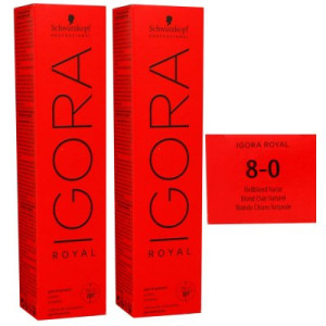 Schwarzkopf Igora Royal 2 x 60 ml 8-0 hellblond Haarfarbe Cremefarbe