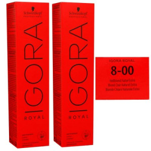 Schwarzkopf Igora Royal 2 x 60 ml 8-00 hellblond natur extra Haarfarbe Cremefarbe