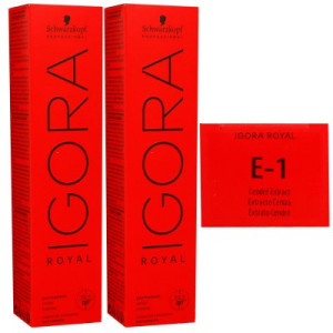 Schwarzkopf Igora Royal 2 x 60 ml E-1 cendre extrakt Haarfarbe Cremefarbe