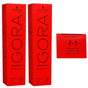 Schwarzkopf Igora Royal 2 x 60 ml 7-1 Mittelblond Cendre Haarfarbe Cremefarbe