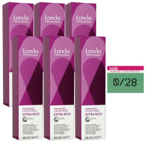 Londa Professional permanente Cremehaarfarbe Extra Rich 6 x 60 ml 0/28 mixton matt blau