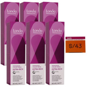 Londa Professional permanente Cremehaarfarbe Extra Rich 6 x 60 ml 0/43 mixton kupfer gold