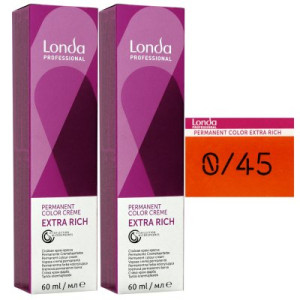 Londa Professional permanente Cremehaarfarbe Extra Rich 2 x 60 ml 0/45 mixton kupfer rot