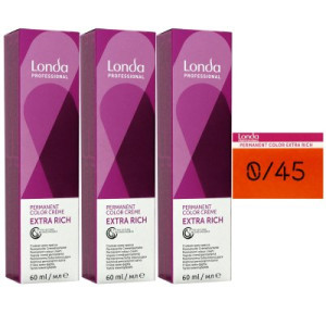 Londa Professional permanente Cremehaarfarbe Extra Rich 3 x 60 ml 0/45 mixton kupfer rot