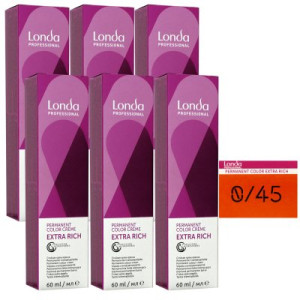 Londa Professional permanente Cremehaarfarbe Extra Rich 6 x 60 ml 0/45 mixton kupfer rot
