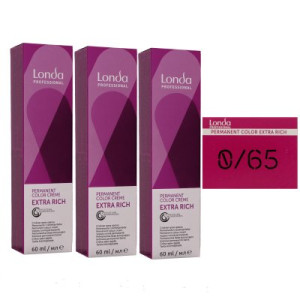 Londa Professional permanente Cremehaarfarbe Extra Rich 3 x 60 ml 0/65 mixton violett rot