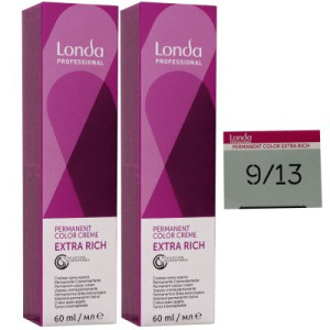 Londa Professional permanente Cremehaarfarbe Extra Rich 2 x 60 ml 9/13 lichtblond asch gold