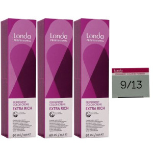 Londa Professional permanente Cremehaarfarbe Extra Rich 3 x 60 ml 9/13 lichtblond asch gold