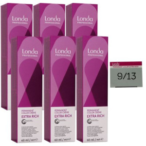 Londa Professional permanente Cremehaarfarbe Extra Rich 6 x 60 ml 9/13 lichtblond asch gold
