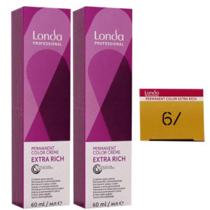 Londa Professional permanente Cremehaarfarbe Extra Rich 2 x 60 ml 6/ dunkelblond natur warm