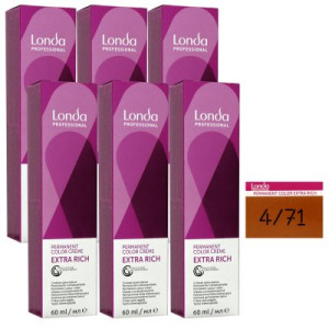 Londa Professional permanente Cremehaarfarbe Extra Rich 6 x 60 ml 4/71 mittelbraun braun asch