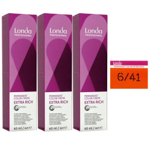 Londa Professional permanente Cremehaarfarbe Extra Rich 3 x 60 ml 6/41 dunkelblond rot asch