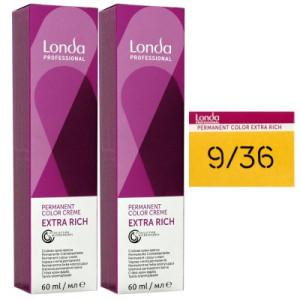 Londa Professional permanente Cremehaarfarbe Extra Rich 2 x 60 ml 9/36 lichtblond gold violett